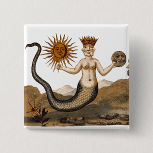 MermanTransmutation av solen och månen Knapp