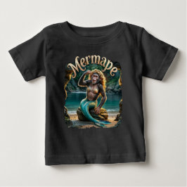 Mermape Fotografisk – Sjöjungfru Apa Roligt Djur T Shirt