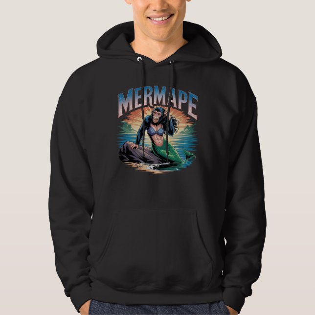 Mermape Illustration Combo Creature Funny Hoodie (Framsida)