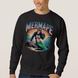 Mermape Illustration Combo Creature Funny Lång Ärmad Tröja