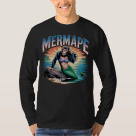 Mermape Illustration Combo Creature Funny T Shirt