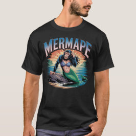 Mermape Illustration Combo Creature Funny T Shirt