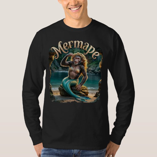 Mermape Photographic Combo Creature Funny T Shirt (Framsida)