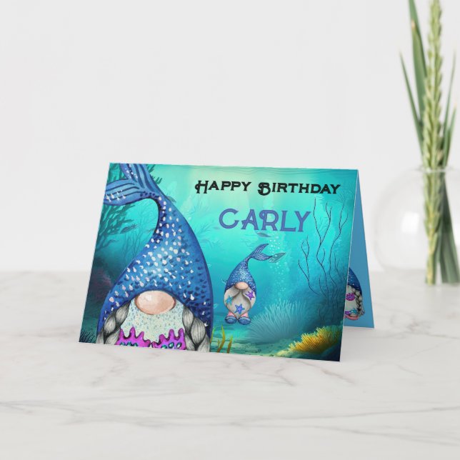 Mermazing Birthday Gnomes Kort (Framsida)