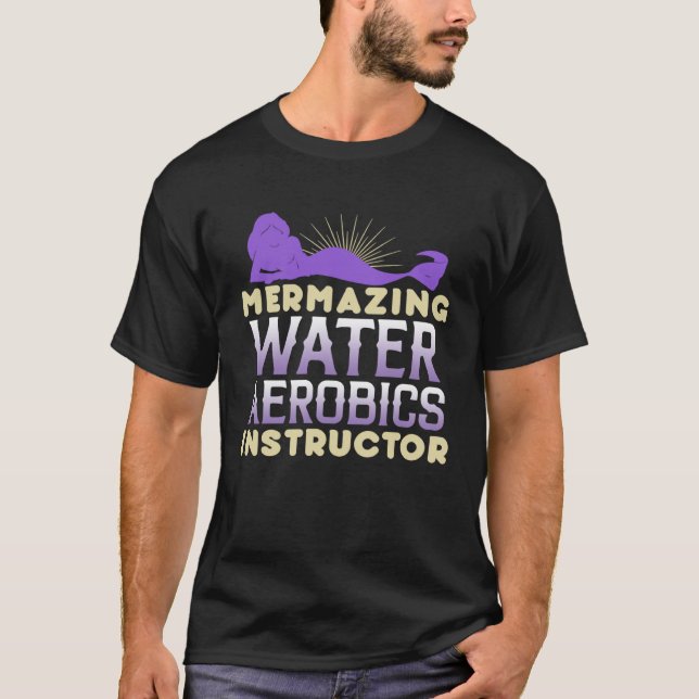 Mermazing Water Aerobics Instructor Fitness Expert T Shirt (Framsida)