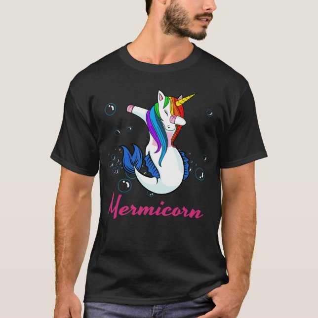 Mermicorn Unicorn for Women Girls Unik Sjöjungfru T Shirt (Framsida)