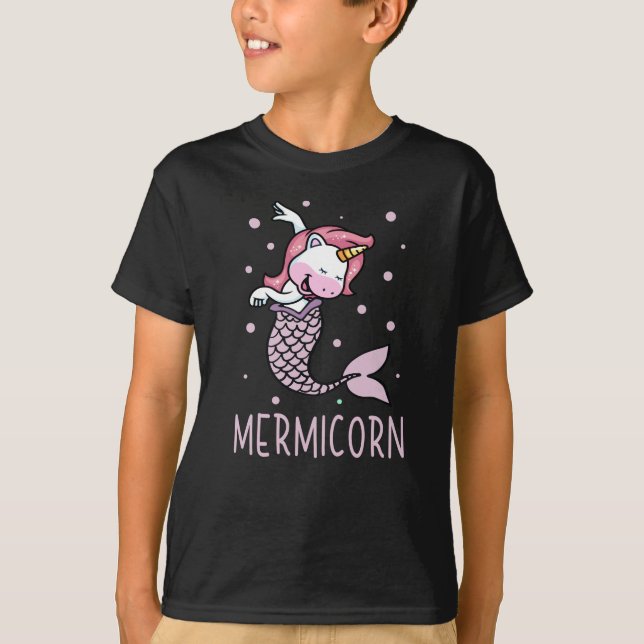 Mermicorn Unicorn Sjöjungfru Mythical Creator T Shirt (Framsida)