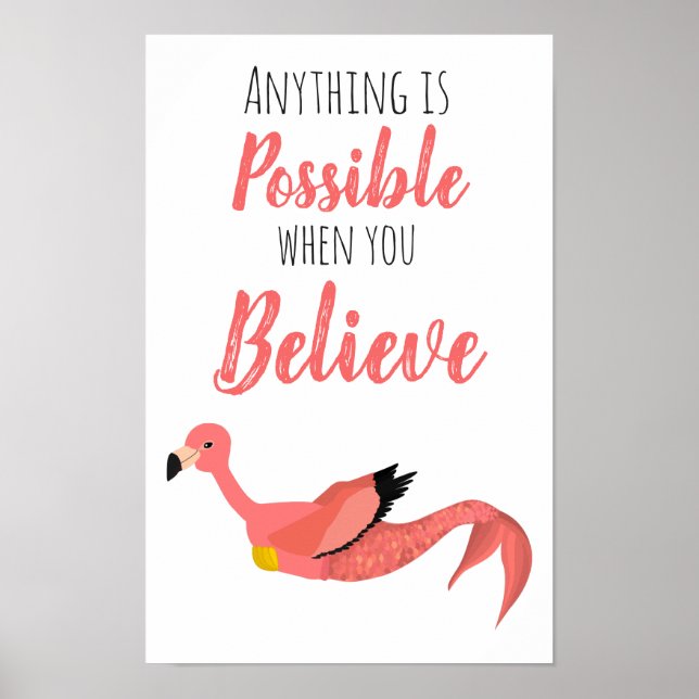 Mermingo: Sjöstjärna Flamingo Inspirerande Citat Poster (Framsidan)