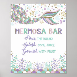 Mermosa Bar Mermaid Mimosa Bar skylt Baby Shower