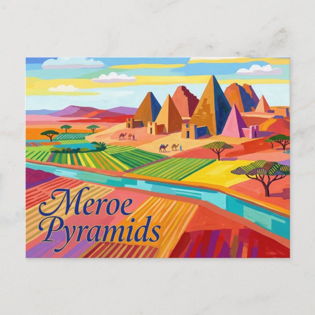 Meroe pyramiderna Sudan Vykort (Framsida)