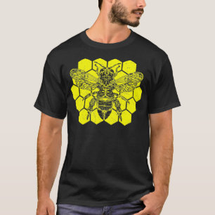 Merovingian BEE Masonic Stil Design Honeycomb T Shirt