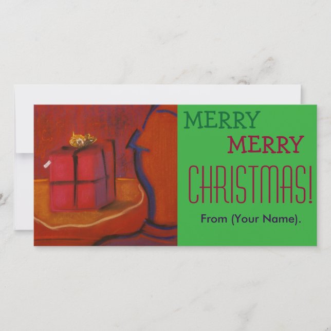 Merr God jul Anpassade Notecard Julkort (Framsida)