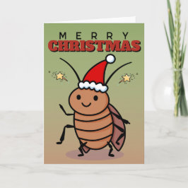 Merr jul Cockroach Wearing A Santa Hat Kort