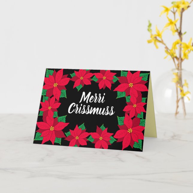 Merri Crissmuss Caribbean Poinsettia Christmas Kort (Gul blomma)