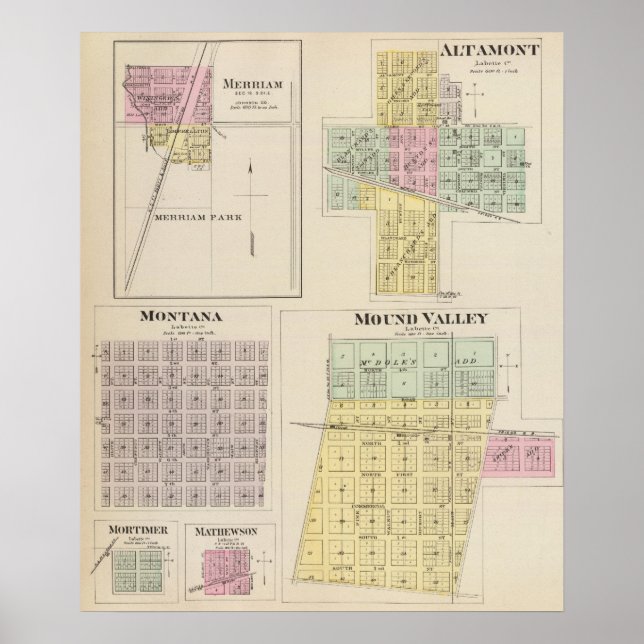 Merriam, Altamont, Montana, Mound Valley, Kansas Poster (Framsidan)