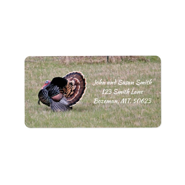 Merriam Vild Turkey Address Label Adressetikett (Framsidan)