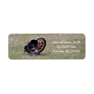 Merriam Vild Turkey Return Address Label Returadress Etikett