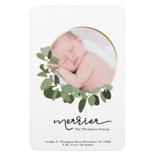 Merrier Jul Baby Birth Notice Magnet