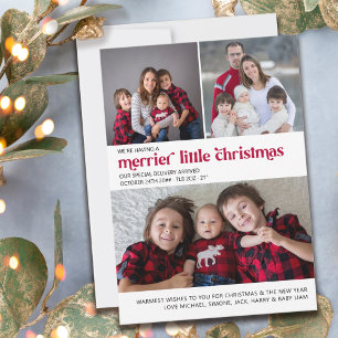 Merrier Little jul 3 Photo Nyfödd bebis Julkort