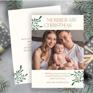 Merrier Little jul One Photo Greenery Flat Julkort