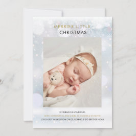 Merrier Little jul Snöflingor Photo Birth Julkort