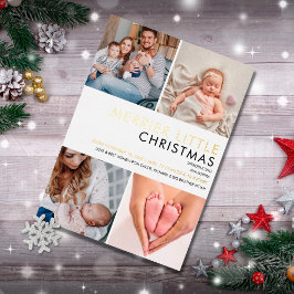Merrier Little Photo Gold Foil Birth Notice