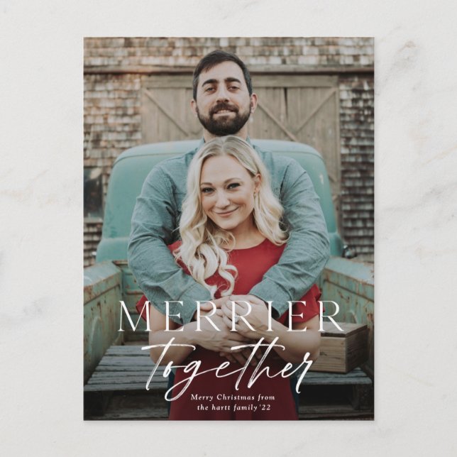 Merrier solidariskt fullt utfallsfoto God jul Helg Vykort (Framsida)