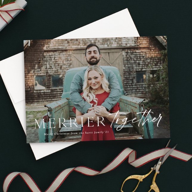 Merrier solidariskt fullt utfallsfoto God jul Julkort (Skapare uppladdad)