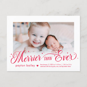 Merrier Thanyme EDITABLE FÄRG Baby Helgdag Card Helg Vykort