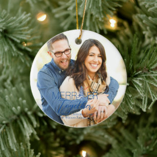 Merrier Together Script Pagoda Blue jul Julgransprydnad Keramik