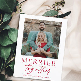 Merrier Together Script Photo God jul Helg Vykort