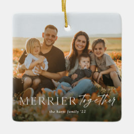 Merrier Together Script Photo God jul Julgransprydnad Keramik