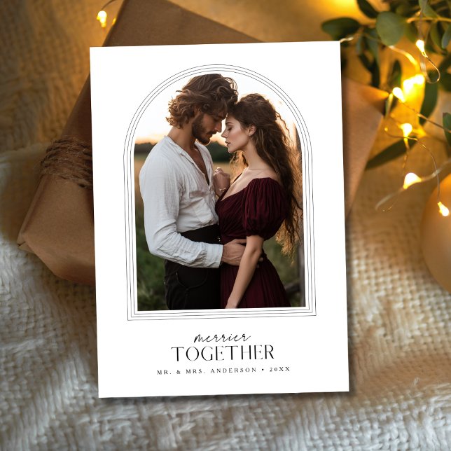 Merrier Together Sunset Arch Photo jul Card Julkort (Skapare uppladdad)