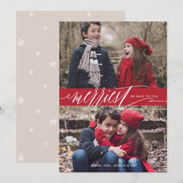 Merriest Dagars Helgdag Photo Card Julkort (Fram/baksida)