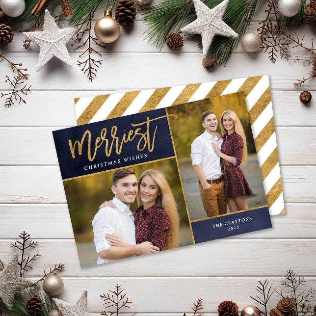 Merriest Faux Gold Foil 2 Photo jul Julkort (Skapare uppladdad)