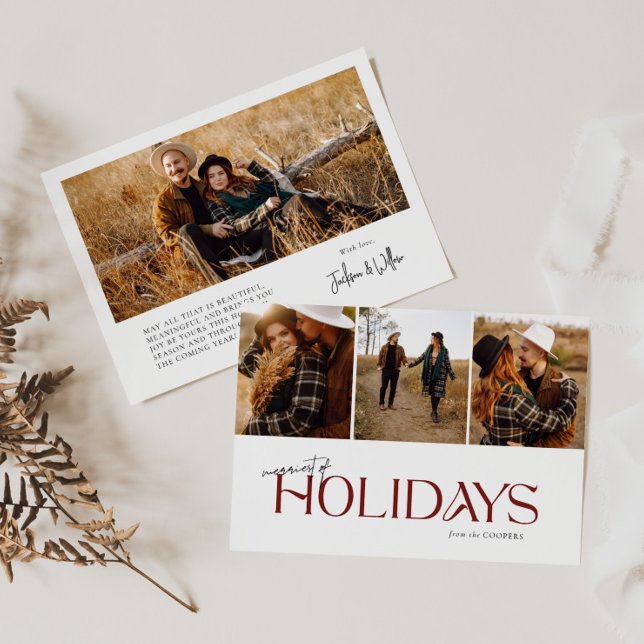 Merriest Helgdagar Modern 3 Photo Collage Julkort (Skapare uppladdad)