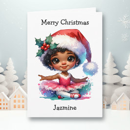 Merriest jul Ballerina Coloring Page Girl Kort
