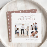 Merriest jul Elegant 3 Photo Collage Julkort<br><div class="desc">glädje med dessa färgstarka och moderna helgdagskort med 3 av dina favoritfoton (ett lodrät och två små vågrät- eller landskapsinriktade). "Merriest jul" visas överst i handskriven kalligrafi och klassisk serif-skrift. Anpassa med din familj namn och året i nedre högerna.</div>