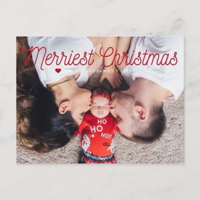 Merriest jul-familjens foto helg vykort (Framsida)