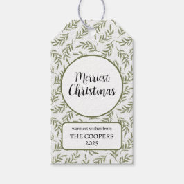 Merriest jul Festive Cypress Helgdag Presentetikett