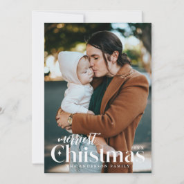 Merriest jul-Helgdag-fotokort Julkort