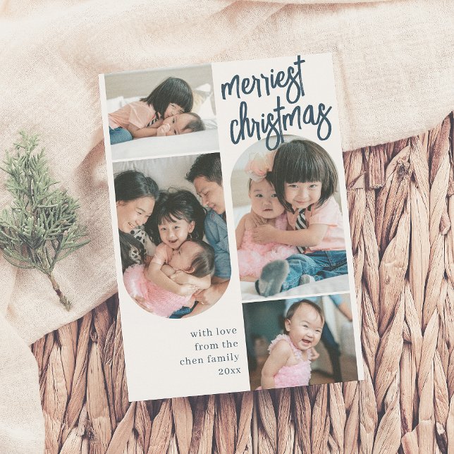 Merriest jul Modern Arch 4 Photo Helgdag Julkort (Skapare uppladdad)