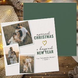 Merriest jul Modern Boho Family Photo Square Julkort