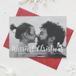 Merriest jul Modern Calligraphy Helgdag II Julkort<br><div class="desc">Skicka varmt önskemål till familj och vänner den här julen med det här handskrivna helgdag-kortet. Denna design finns i andra färg och produkter.</div>