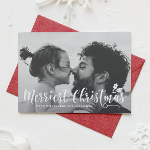 Merriest jul Modern Calligraphy Helgdag II Julkort