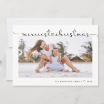 Merriest jul Modern Elegant Script Photo