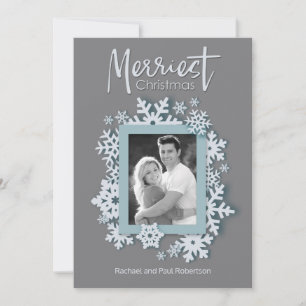 Merriest jul Modern Helgdag Stil Photo Julkort