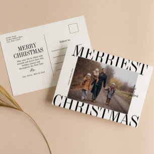Merriest jul Modern Minimalist Helg Vykort