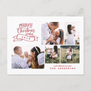 Merriest jul-önskemål multifoto-helgdag helg vykort