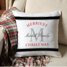 Merriest jul Red Family Monogram Helgdag